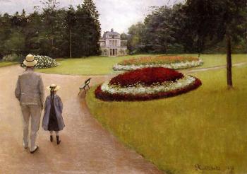 古斯塔夫 卡裡伯特 The Park on the Caillebotte Property at Yerres